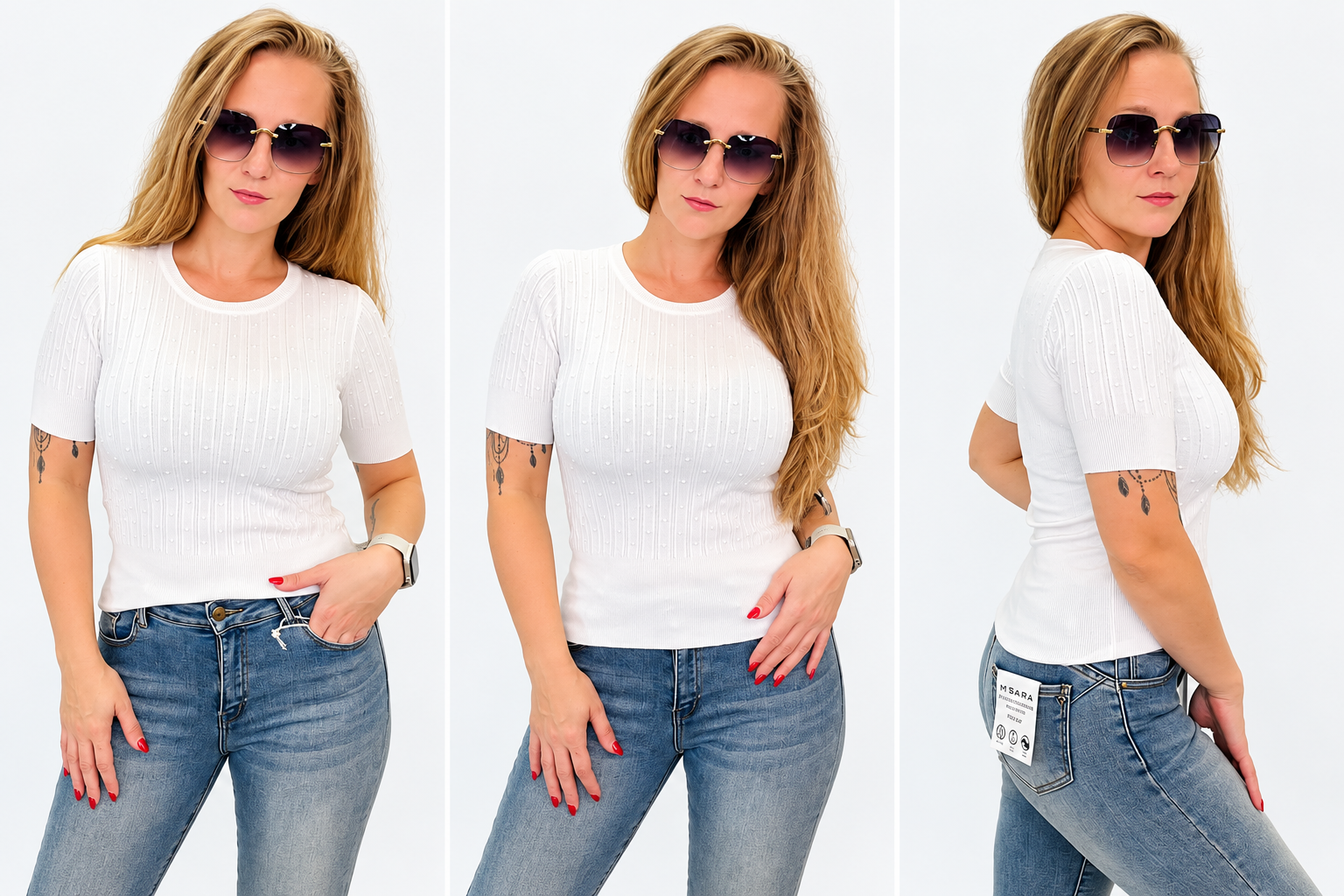 Kombinovaná úpletová halenka Jasny