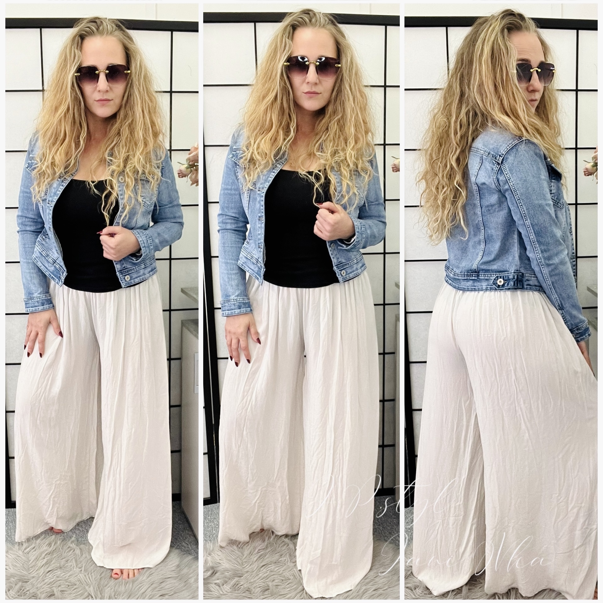 Dokonalé široké kalhoty - bílé 