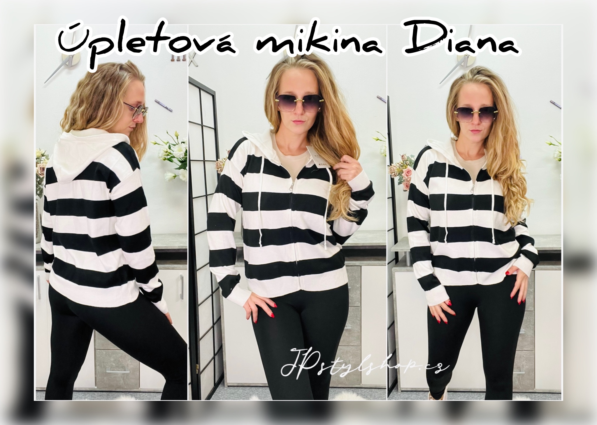 Pruhovaná úpletová mikina Diana