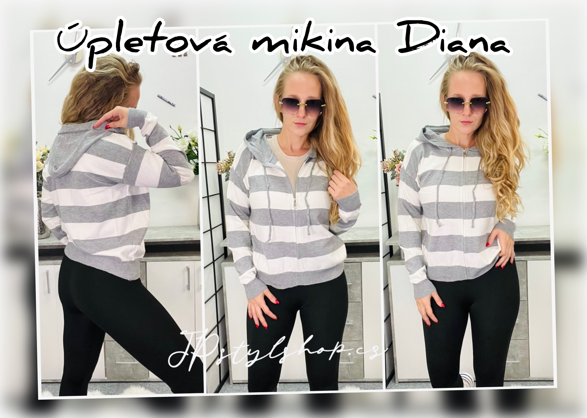 Pruhovaná úpletová mikina Diana