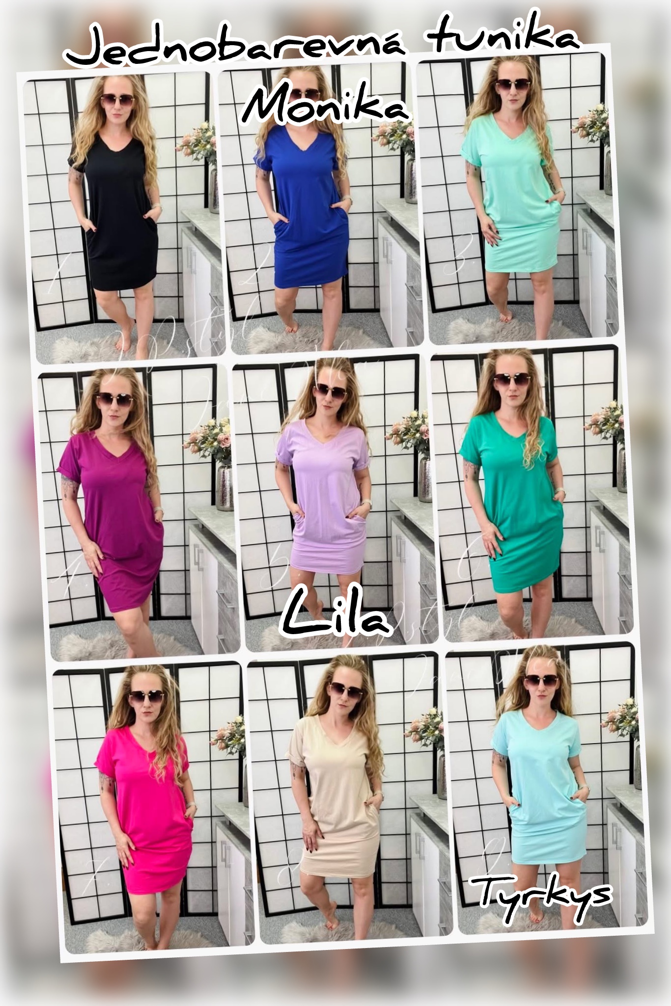 Jednobarevná tunika Monika