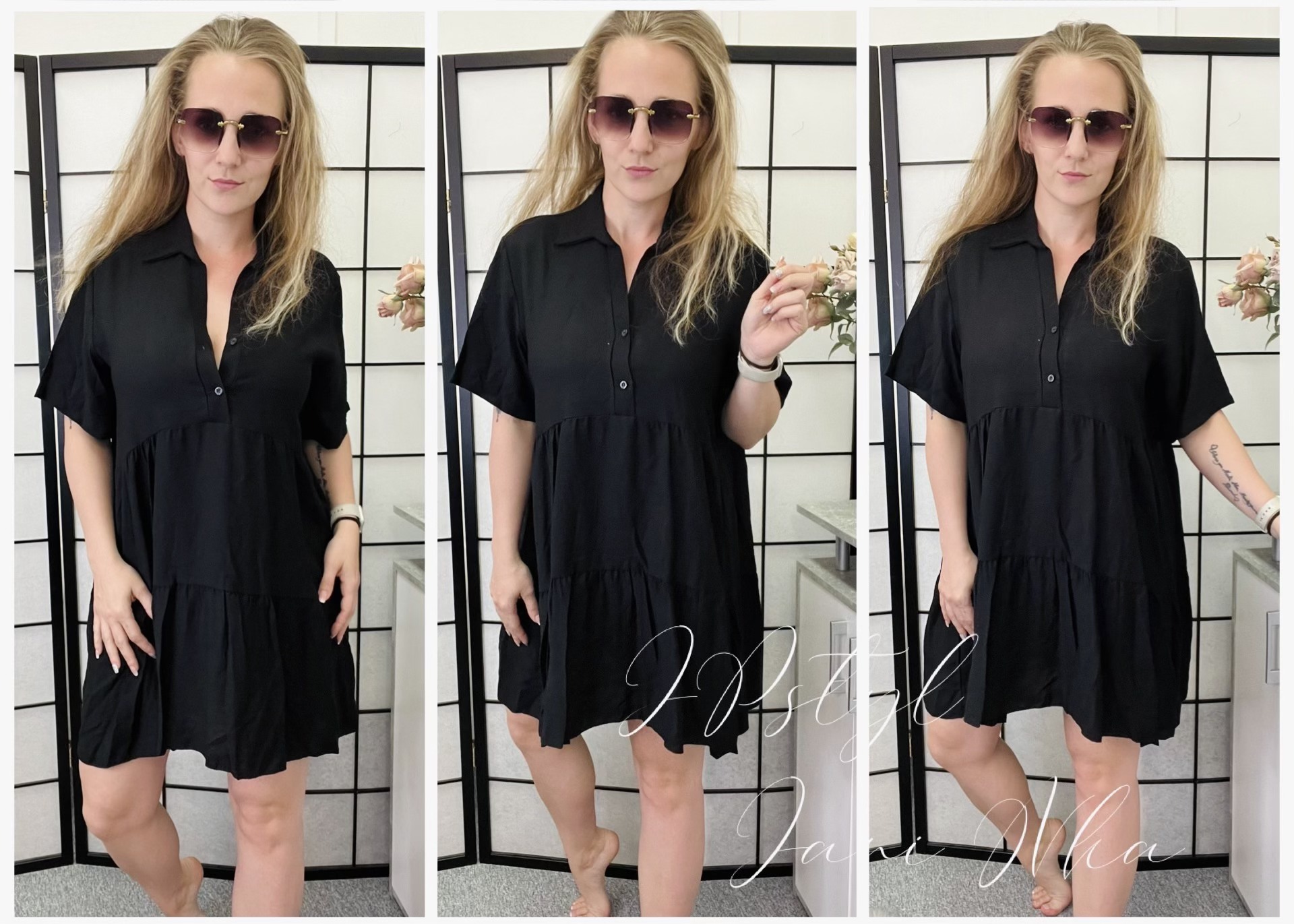 Košilové šatečky - černé