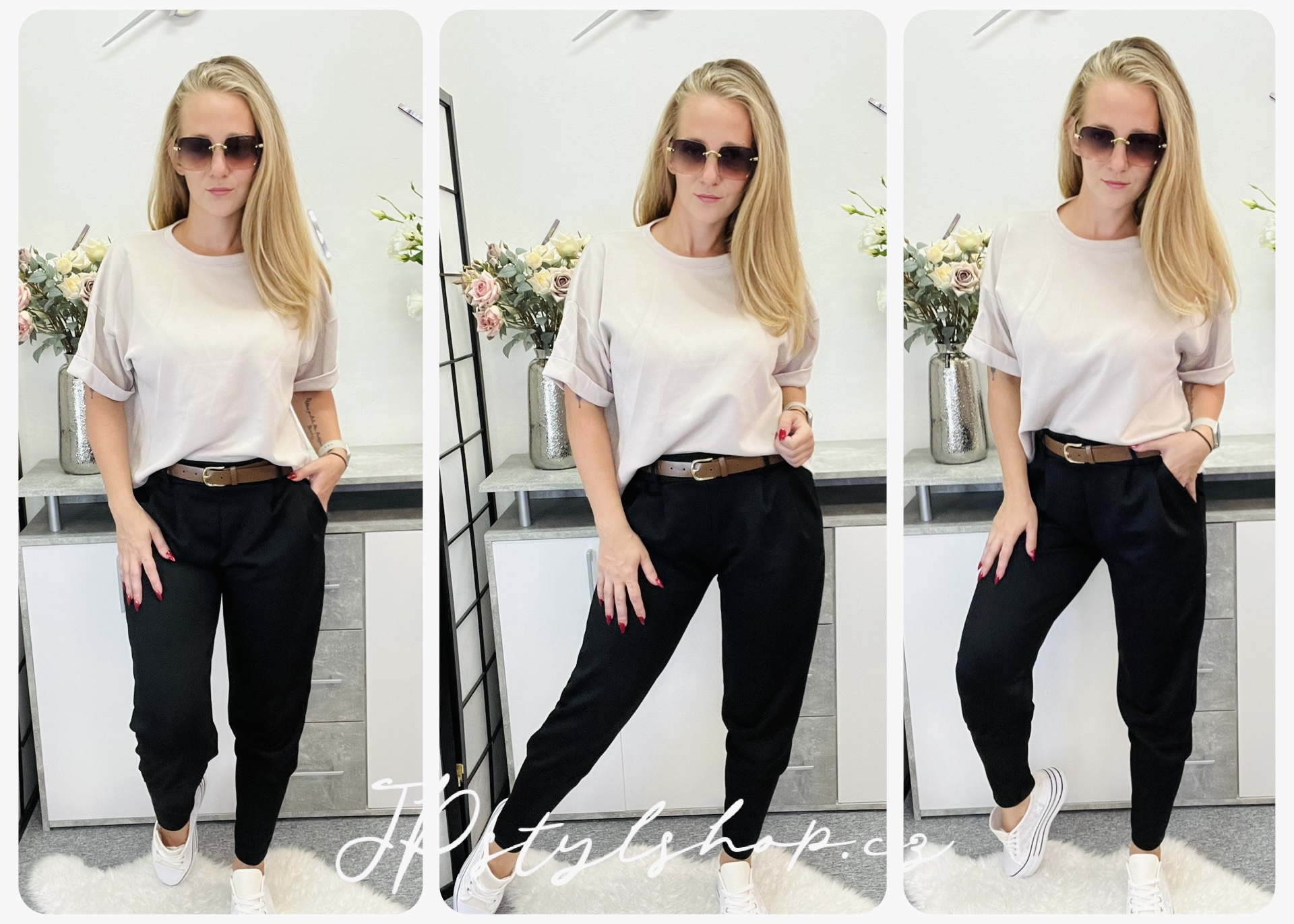 Kalhoty s páskem Happy