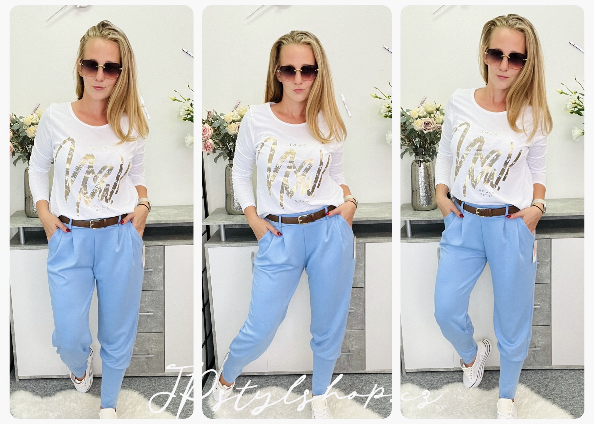 Kalhoty s páskem Happy