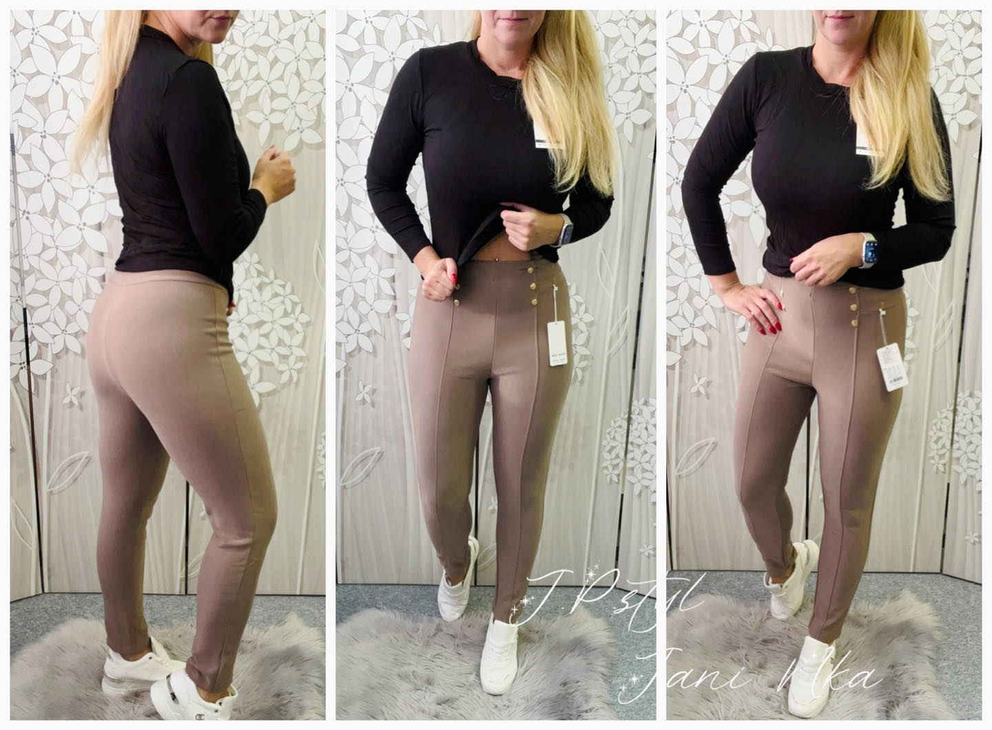 Džegínové kalhoty - krémové