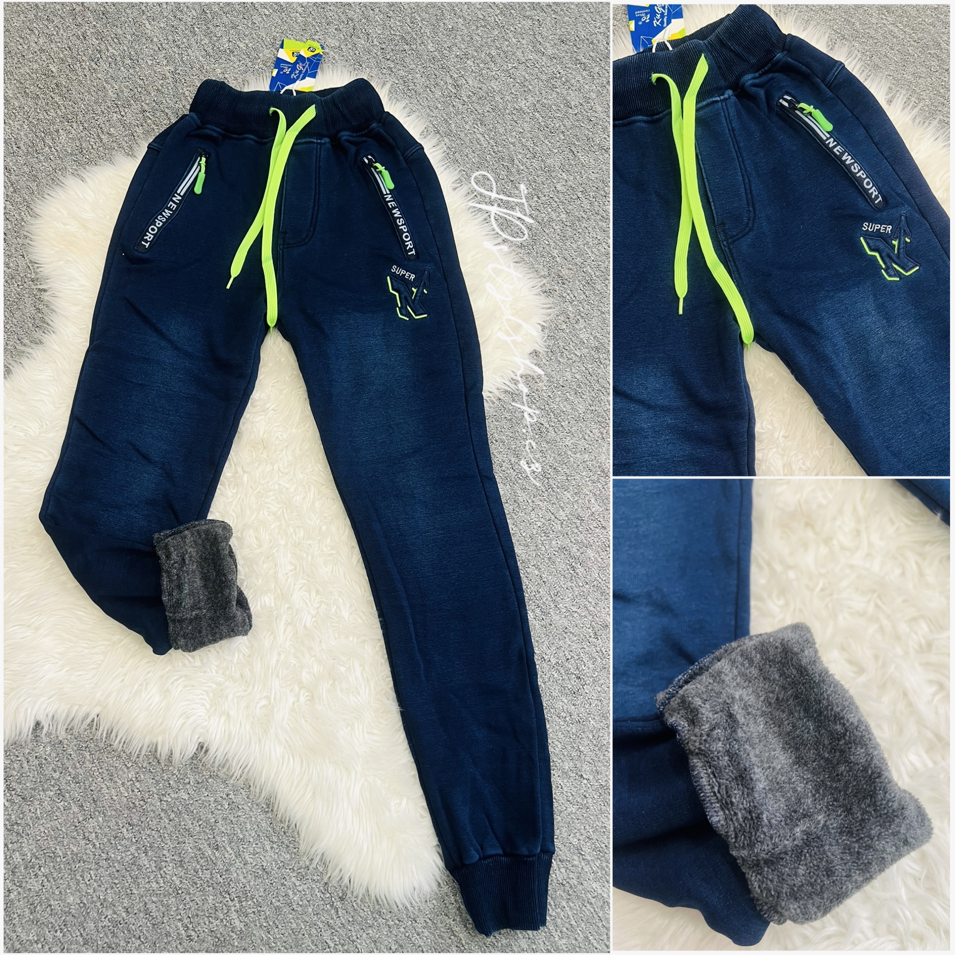 Chlapecké zateplené riflové tepláky - Kugo