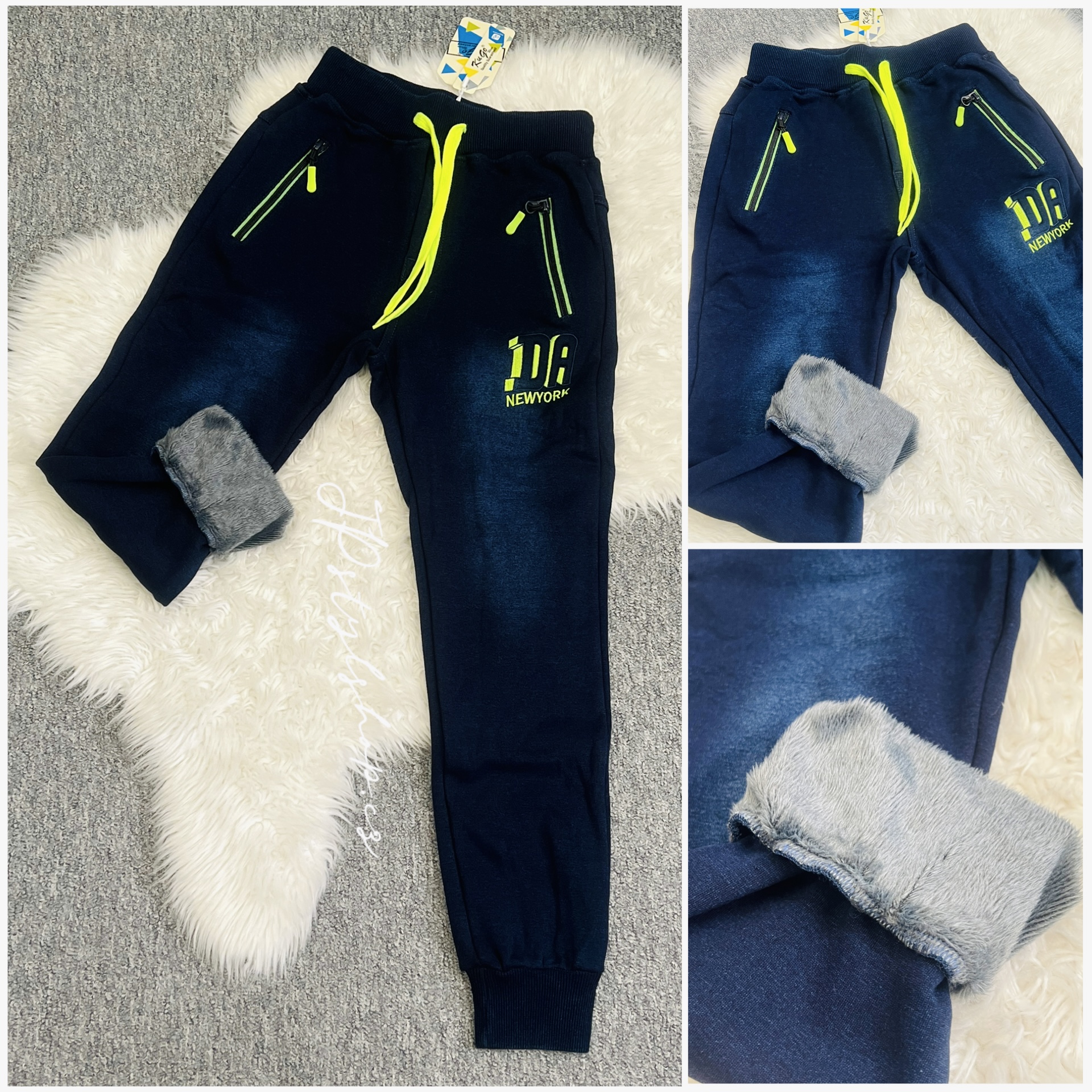 Chlapecké zateplené riflové tepláky - Kugo NewYork