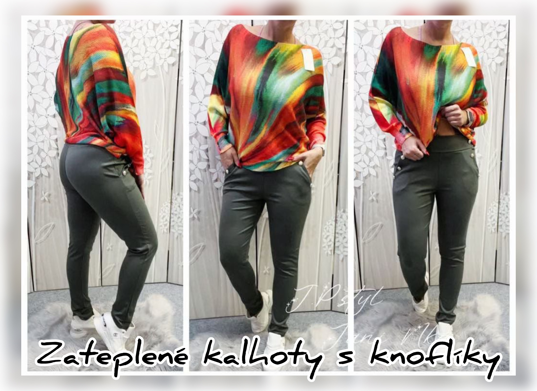 Zateplené kalhoty s knoflíčky