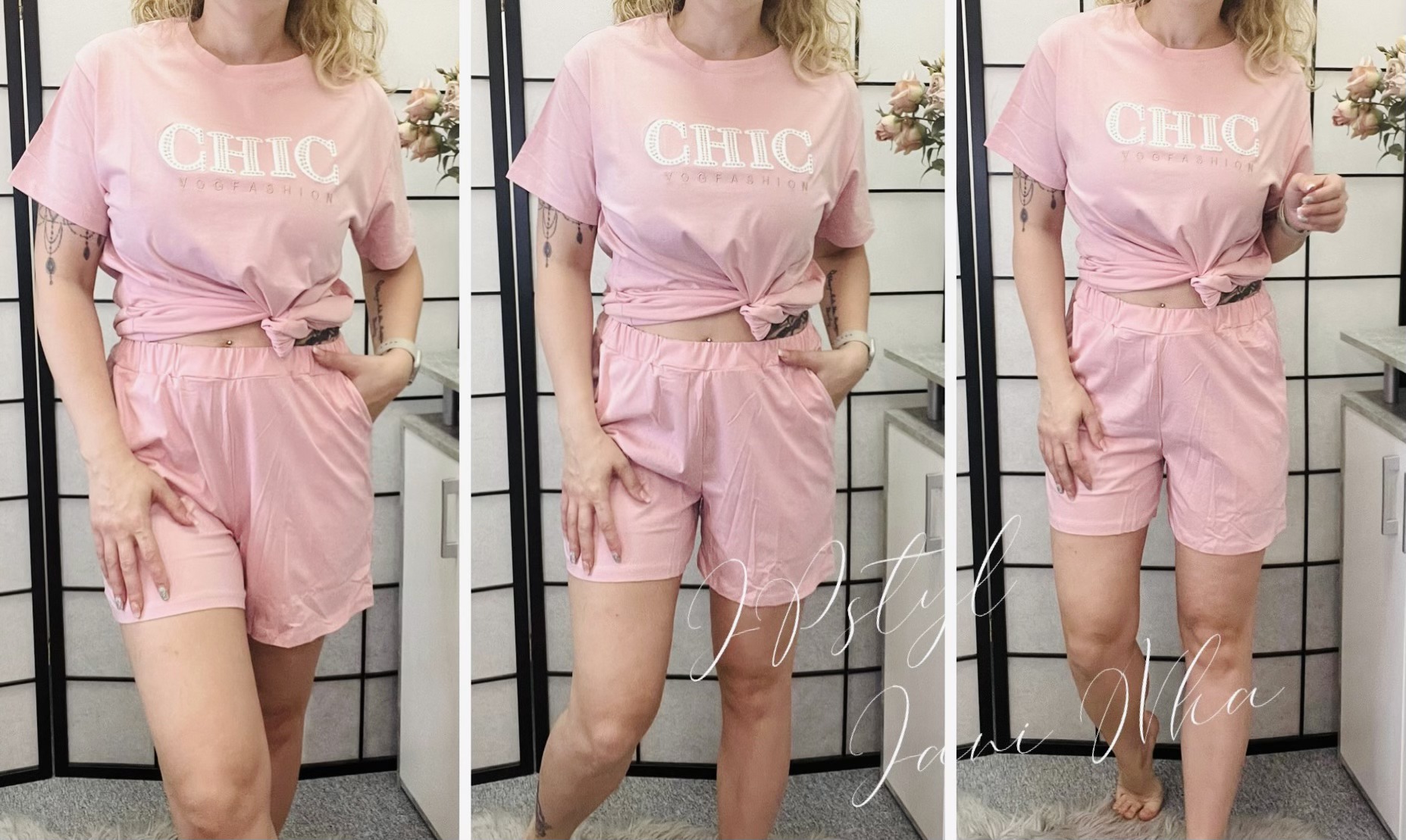 Komplet CHIC - pudrový