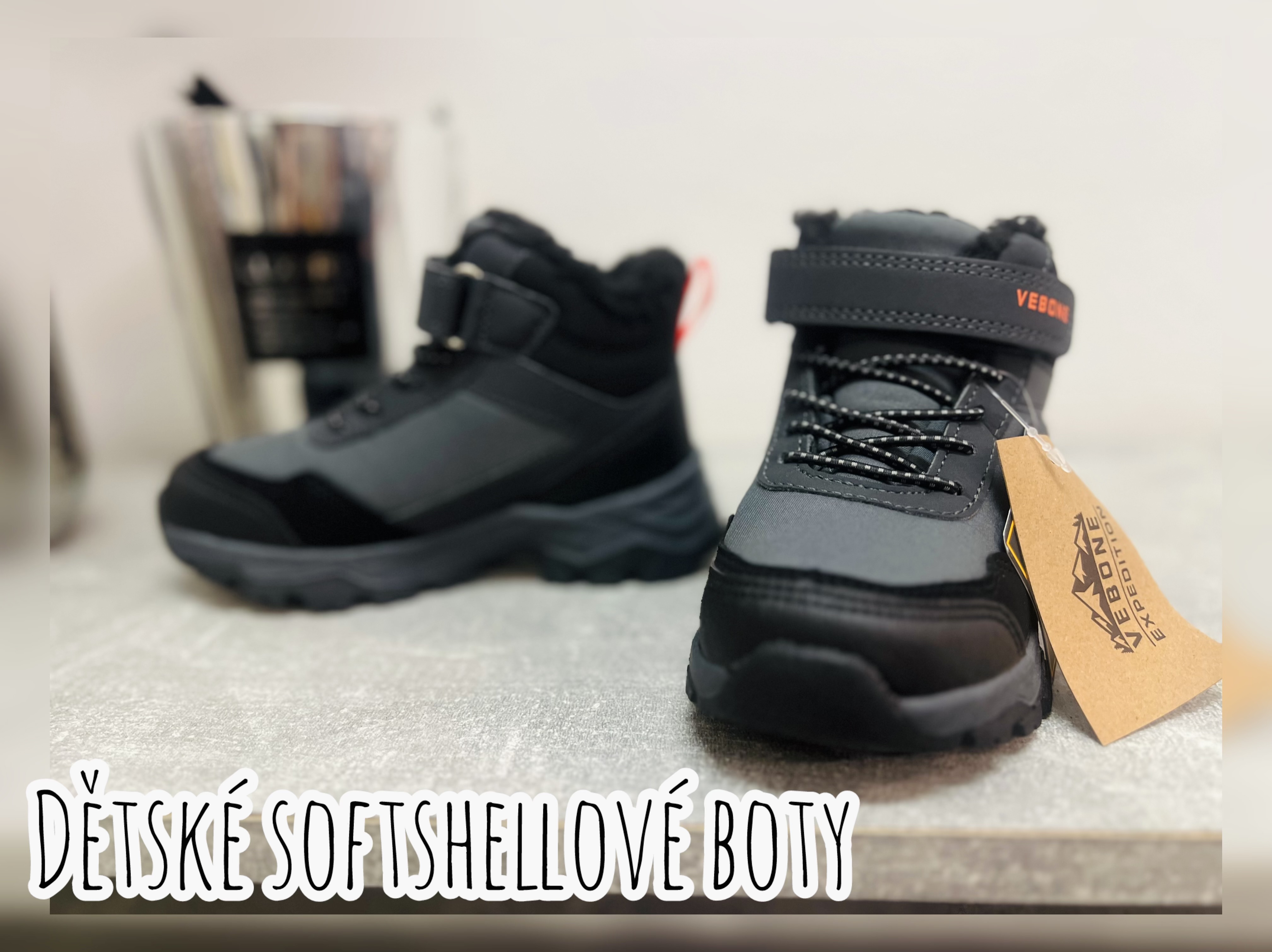 Dětské softshellové zimní boty - šedé