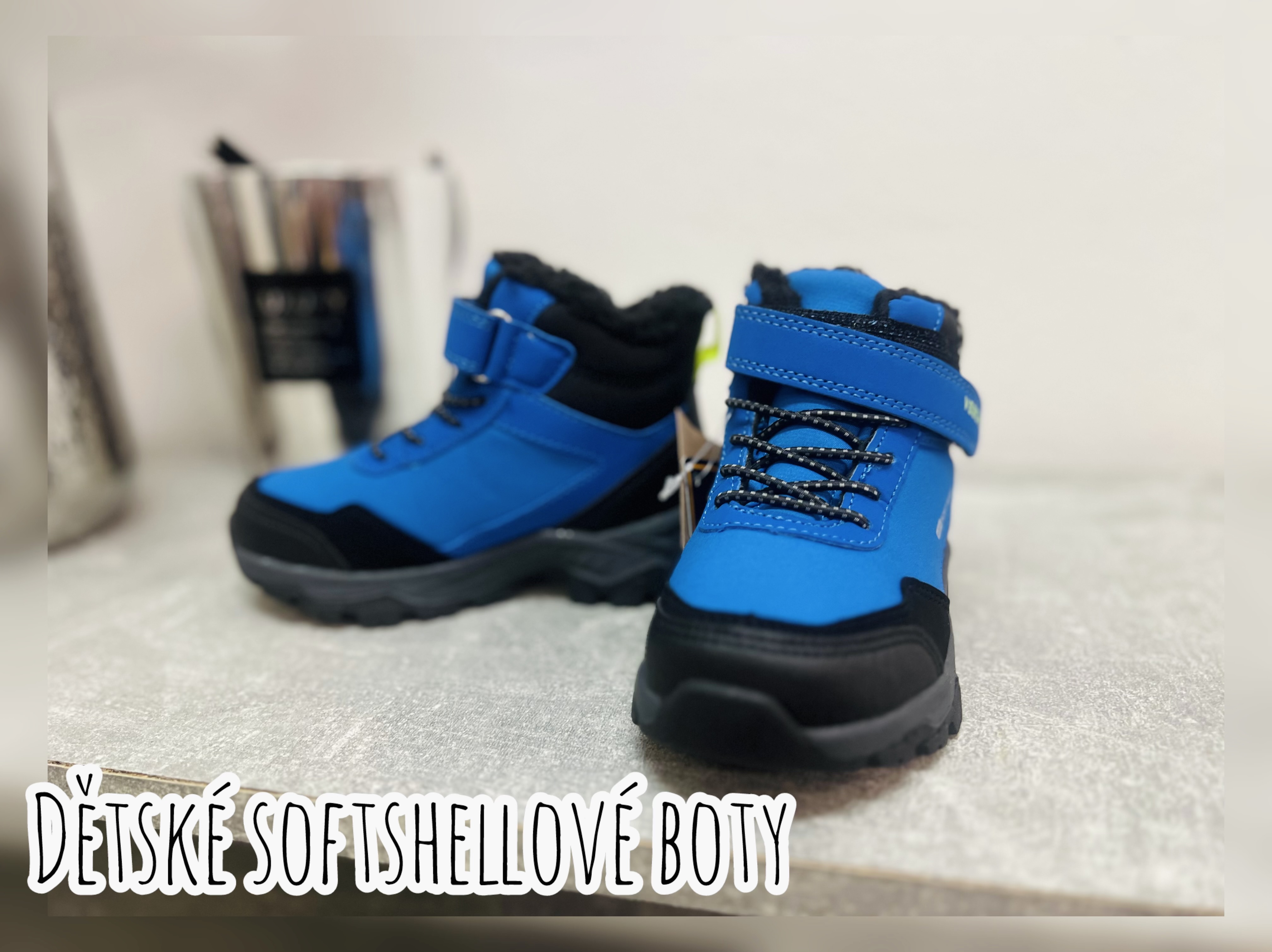 Dětské softshellové zimní boty - modré
