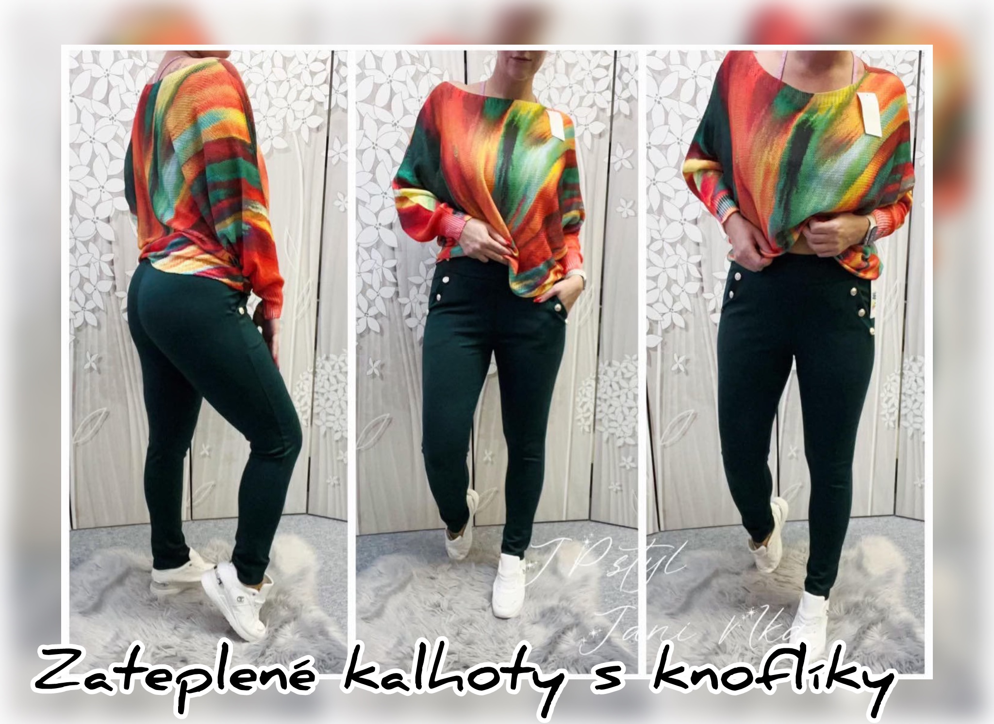 Zateplené kalhoty s knoflíčky