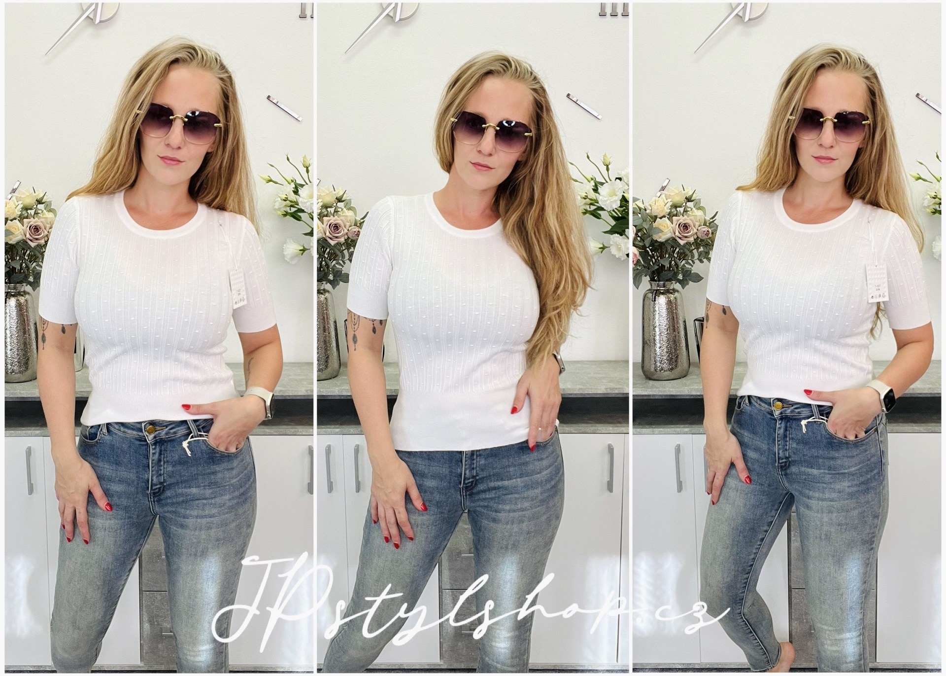 Kombinovaná úpletová halenka Jasny