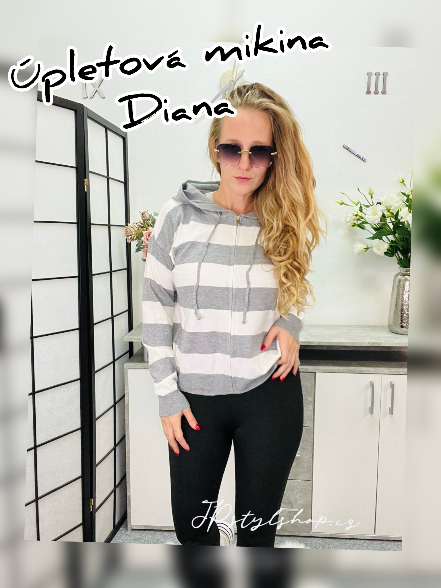 Pruhovaná úpletová mikina Diana