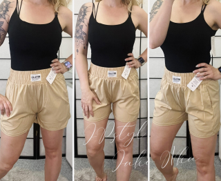 Jednobarevné kraťásky - camel