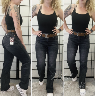 Tmavé rifle s páskem 