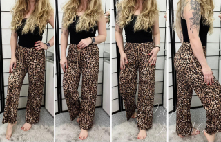 Lehké leopardí kalhoty