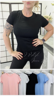 Jednobarevné triko - kulatý výstřih