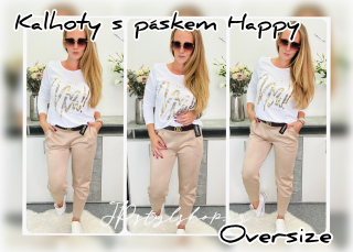 Kalhoty s páskem Happy