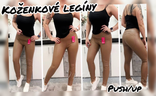 Koženkové kalhotové legíny - guma