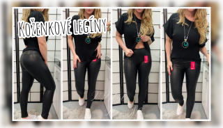 Koženkové legíny - černé