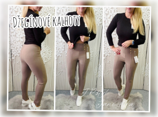 Džegínové kalhoty - krémové