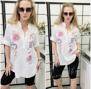 Košilová halena s potiskem - I