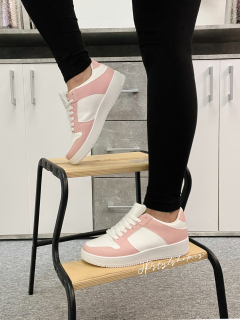 Zateplené botasky - bílo/růžové