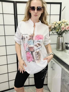 Košilová halenka s potiskem - VI