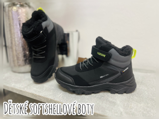 Dětské softshellové zimní boty - černé/šedé