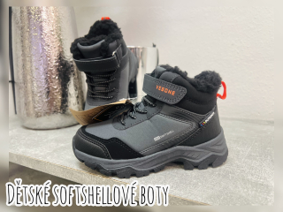Dětské softshellové zimní boty - šedé