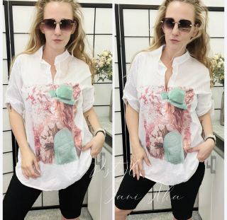 Košilová halenka s potiskem - IX