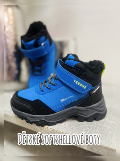 Dětské softshellové zimní boty - modré