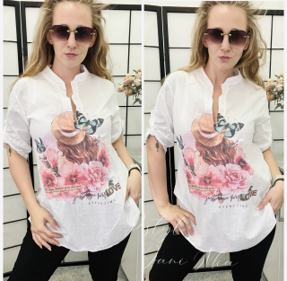 Košilová halenka s potiskem - X