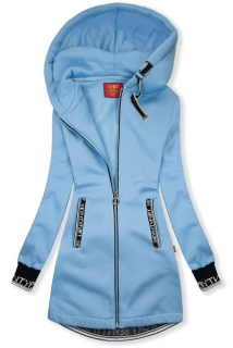 Prodloužená mikina s kapucí - bledě modrá