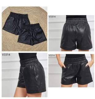 Koženkové kraťasy guma