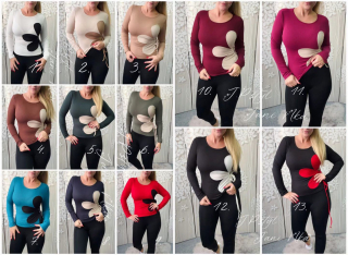 Žebrové triko květ