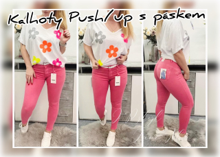 Kalhoty push/up s páskem
