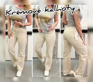 Krémové kalhoty