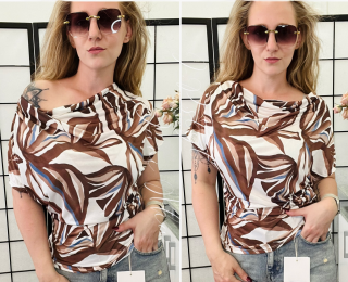 Nabíraná halenka - hnědá