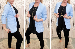 Elegantní sako - bledě modré